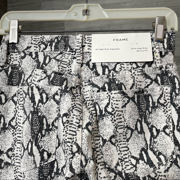 Frame Denim Ali High Rise Cigarette Snake Skin Jeans Size 26 - Picture 8 of 9